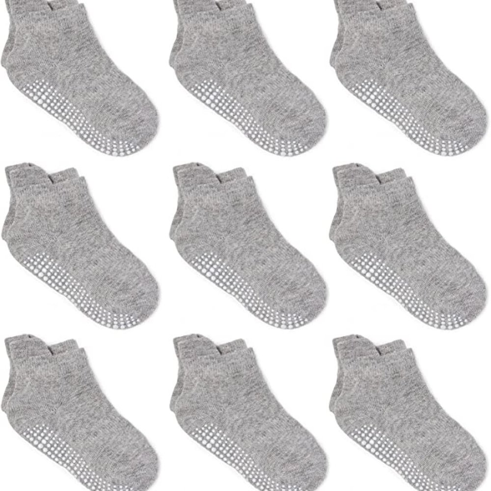 Zaples Non Slip Grip Ankle Socks with Non Skid Soles for Toddlers